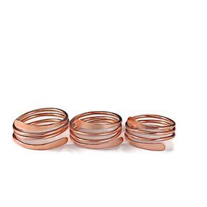Artisan Made Solid Copper Hammered Spiral Ring